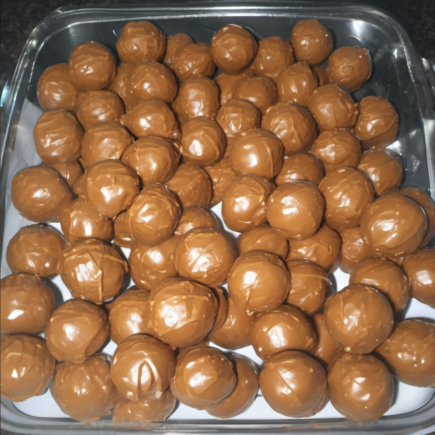 "Delicious Homemade Peanut Butter Balls Fresh Out of the Oven, Ready to Enjoy"