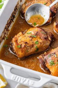 Get crispy, golden-brown chicken thighs baked to perfection with just olive oil, seasonings, and high heat!