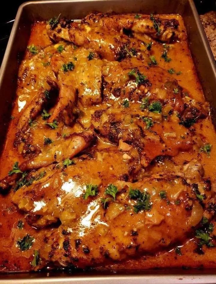 Mushroom gravy on baked turkey wings!