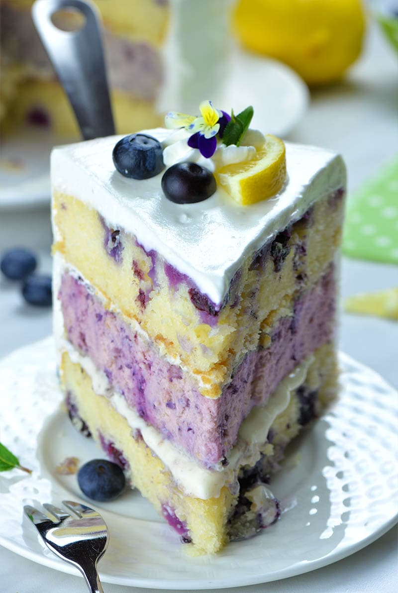 Lemon Blueberry Cheesecake Cake - cooking art