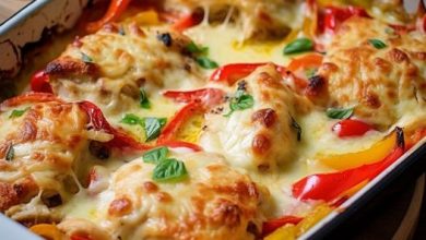 Cheesy Baked Chicken and Peppers
