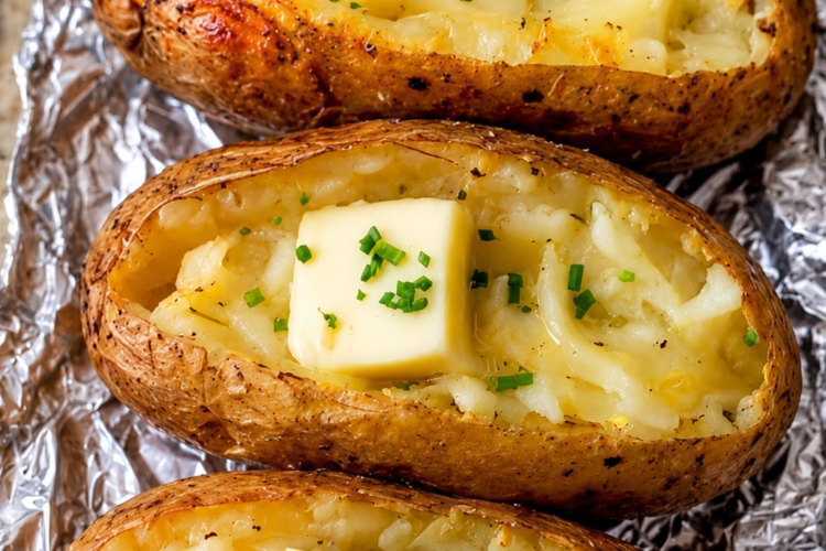 Perfect Crispy Oven Baked Potatoes Recipe (Fluffy Inside, Crispy Skin)