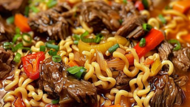 Slow Cooker Beef Ramen Noodles