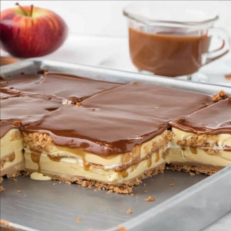 No-Bake Caramel Apple Eclair Cake - cooking art