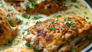 A succulent slow cooker filled with golden, tender chicken legs topped with melted cheddar cheese and freshly chopped parsley, exuding a rich, savory aroma that fills the kitchen, inviting everyone to the table