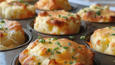 Delicious crispy mashed potato puffs with cheddar cheese, golden brown and ready to serve.