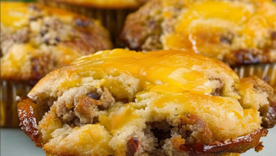 Delicious sausage muffins on a plate, perfect for a quick breakfast