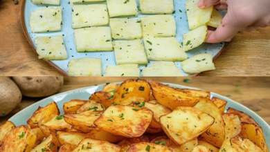 late filled with crispy golden brown potato squares garnished with fresh parsley, accompanied by a small bowl of dipping sauce.