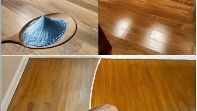 A sparkling clean floor achieved using a natural cleaning solution of vinegar and baking soda