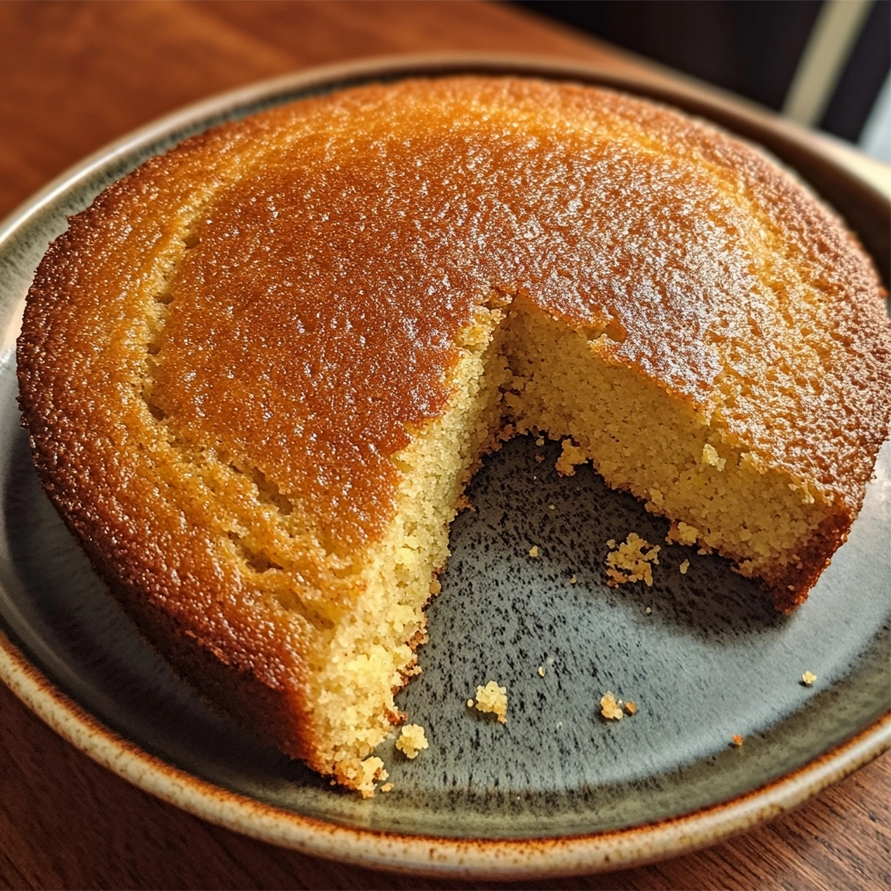 Golden-brown skillet cornbread topped with fresh herbs, a healthy twist on a family favorite using gluten-free flour and olive oil for added nutritional benefits