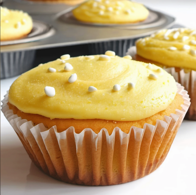 Mixing premium ingredients for gourmet vanilla cupcakes, ideal for upscale dining and celebrations