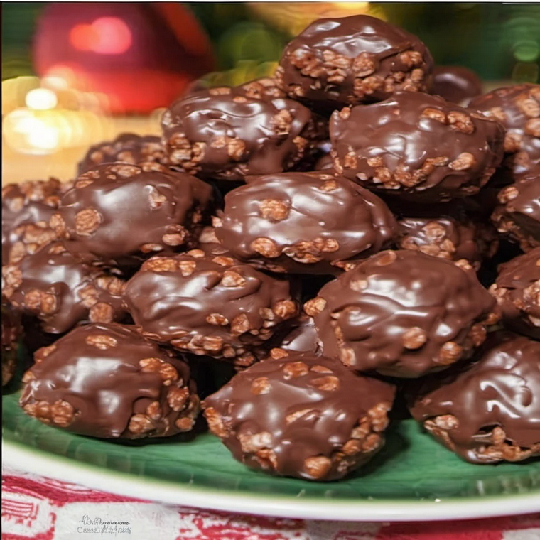 A plate of chocolate-coated Rice Krispie balls, topped with shredded coconut and chopped nuts, offering a nutritious and delicious snack option for health-conscious individuals