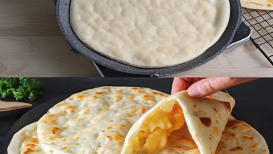 Mixing dough for cheddar cheese flatbread, a perfect cheesy snack for any occasion