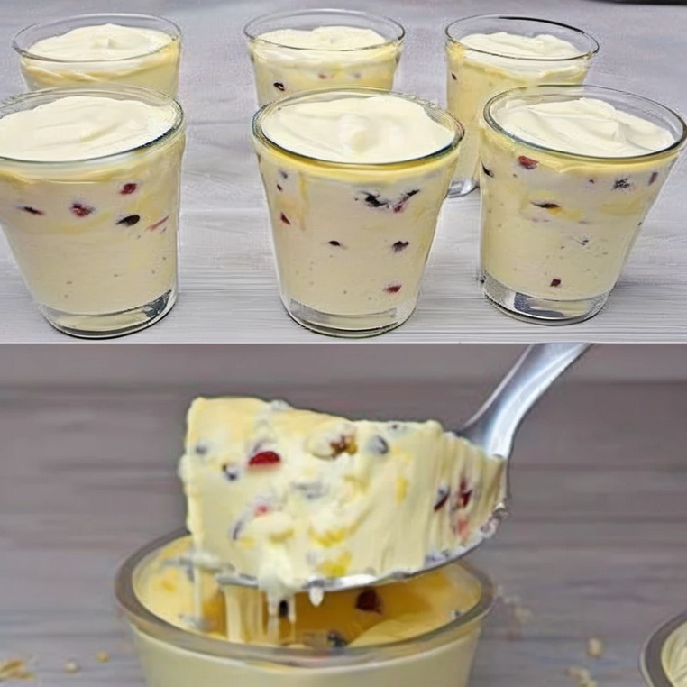 Blending ingredients for a quick and easy creamy dessert, perfect for a no-bake treat