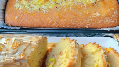 Mixing lemon zest and batter for a refreshing Lemon Coconut Cake