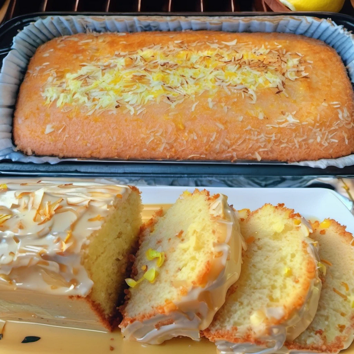 Mixing lemon zest and batter for a refreshing Lemon Coconut Cake