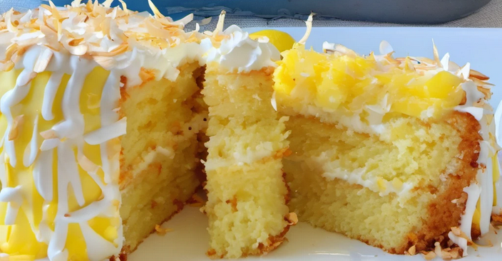 Mixing lemon zest and batter for a refreshing Lemon Coconut Cake