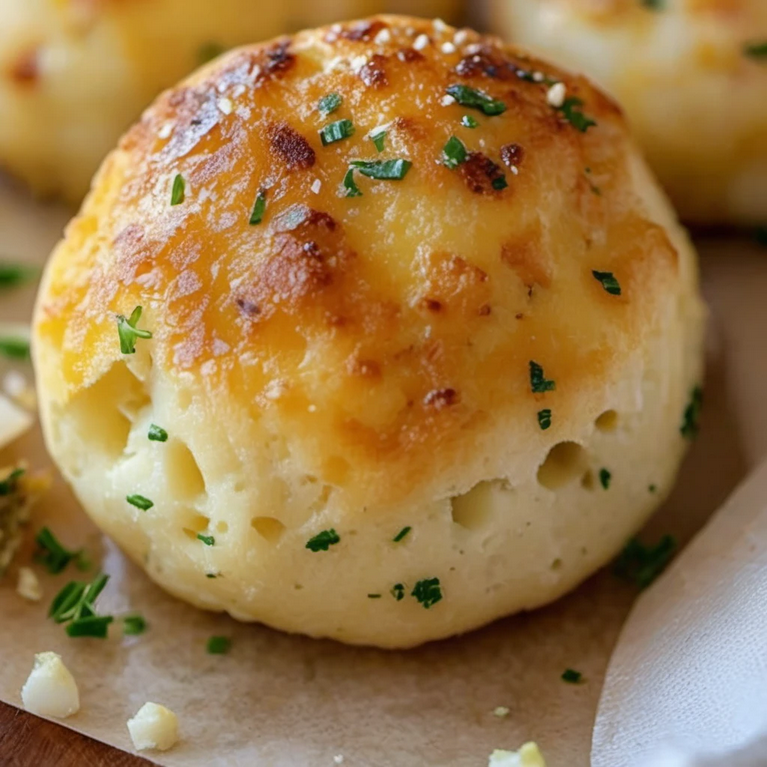 Golden garlic butter cheese bites fresh out of the oven, ready to serve