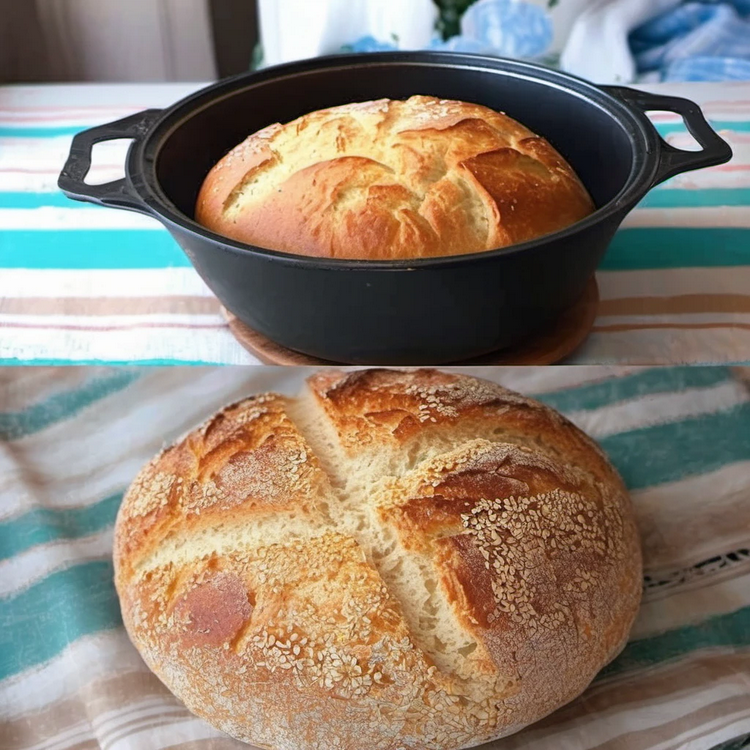 Freshly baked homemade bread loaf with a golden crust cooling on a wire rack