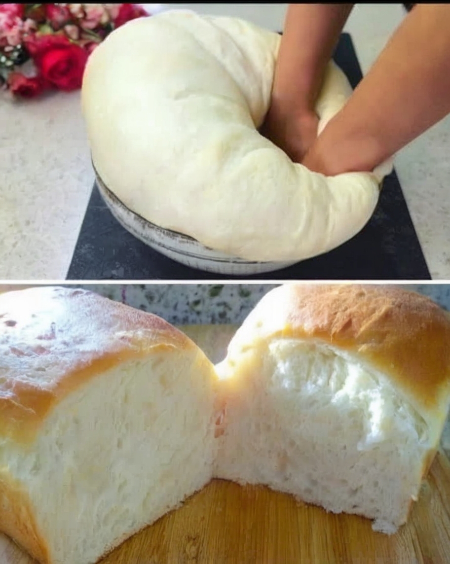 Freshly baked no-knead bread with a crispy golden crust on a wire cooling rack.