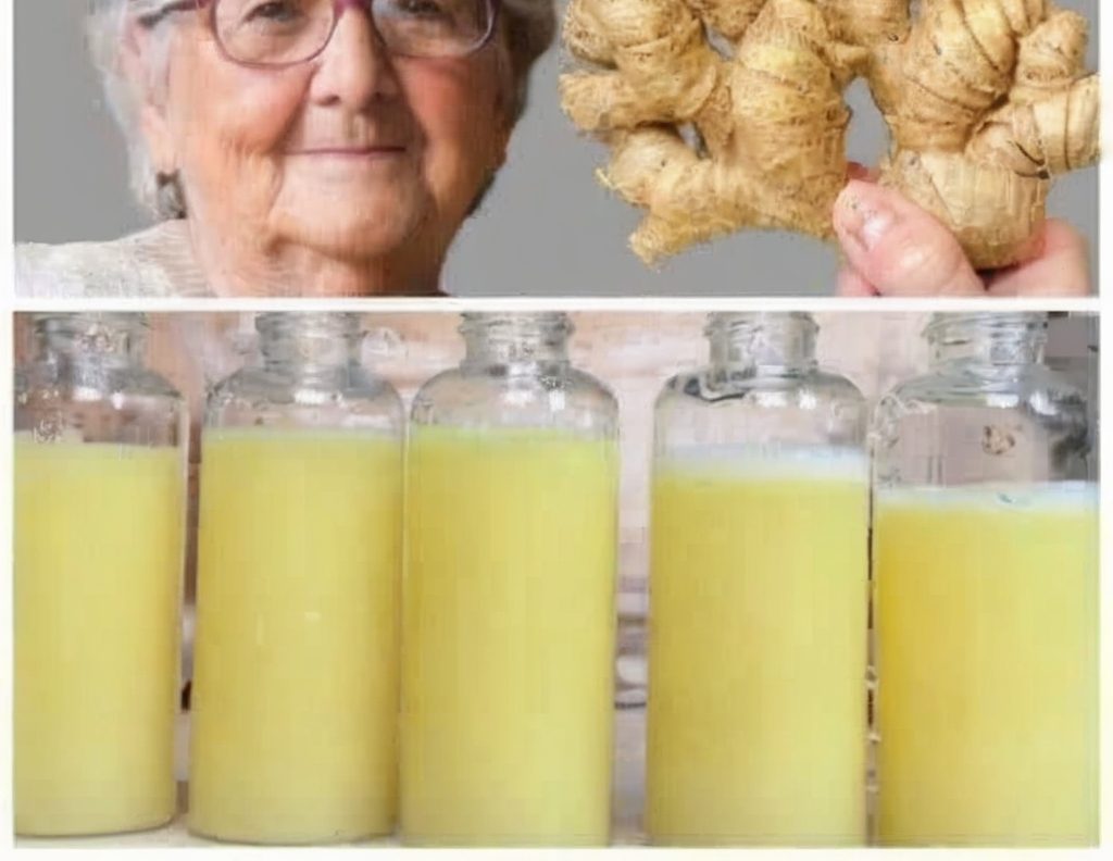 Vibrant Pineapple Ginger Shots lined up on a kitchen counter, each filled with the bright yellow blend. The background shows fresh pineapples, ginger root, and a halved lime, emphasizing the freshness and naturalness of the ingredients.