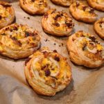 Flaky puff pastry pinwheels stuffed with bacon, eggs, and cheese—perfect for a quick & easy breakfast!