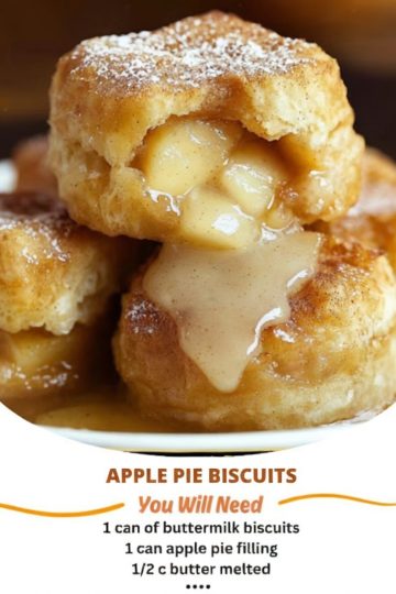 Flaky buttermilk biscuits stuffed with warm apple pie filling, drizzled with cinnamon glaze!