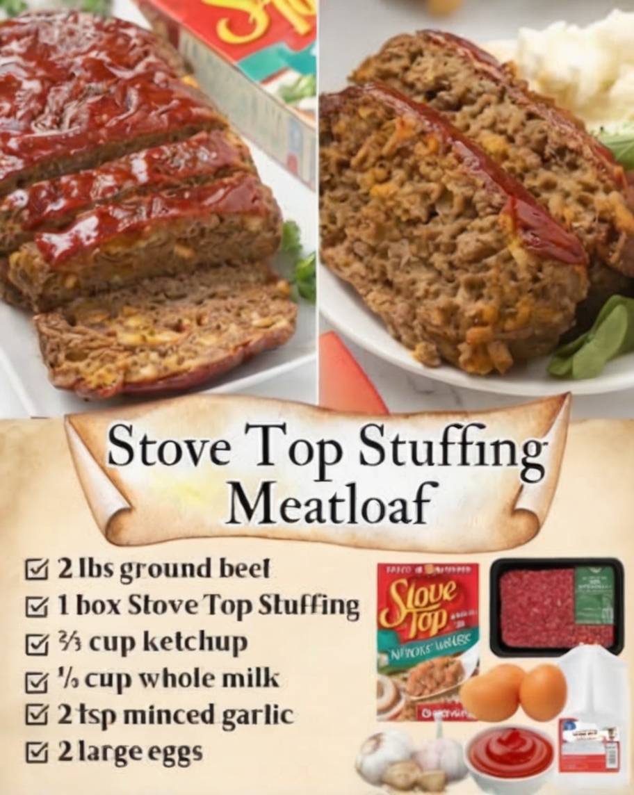 A moist and flavorful meatloaf made with ground beef and a box of Stove Top Stuffing — the ultimate shortcut to delicious comfort food!