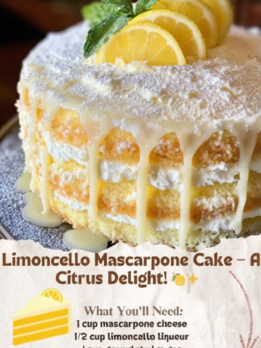 A citrusy, layered delight featuring limoncello‐infused sponge and a creamy mascarpone filling—perfect for special occasions.