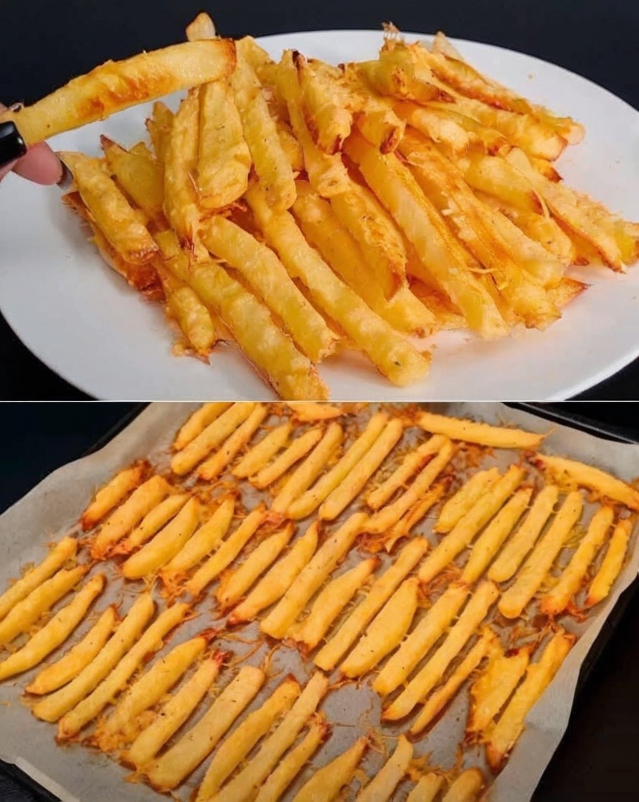 A healthier alternative to traditional fries, these baked Parmesan potato fries are crispy, cheesy, and absolutely delicious!