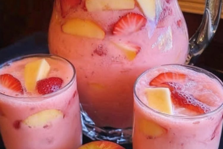A creamy, fruity punch bursting with strawberries, apple juice, and a refreshing fizz. Perfect for parties, brunches, and celebrations!