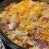 A creamy, cheesy slow cooker casserole packed with smoked sausage and potatoes. The perfect “dump and go” comfort meal.