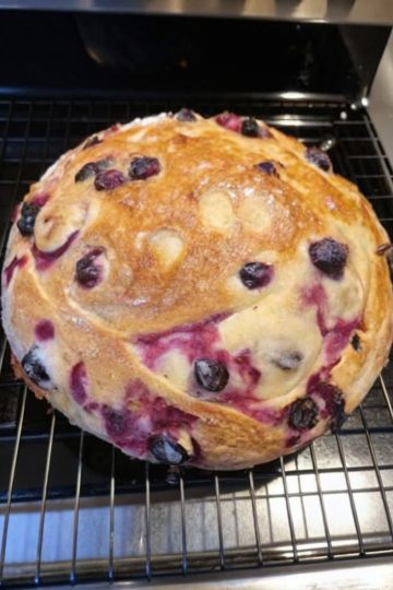 This bakery-style sourdough loaf is swirled with tangy lemon cream cheese and juicy blueberries. Perfect for breakfast, brunch, or gifting.