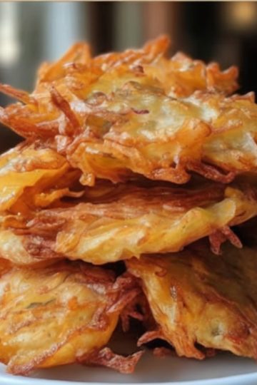 These classic onion fritters are golden, crispy, and packed with sweet onion flavor—perfect as a snack, side, or comfort food treat.