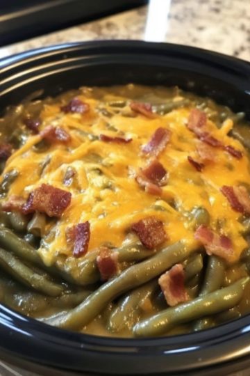 This Slow Cooker Amish Green Bean Casserole combines the rustic charm of traditional Amish cooking with the convenience of a slow cooker