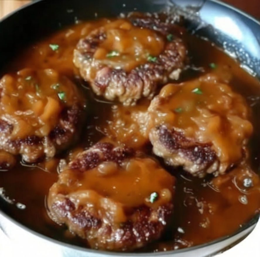 Rich, hearty, and smothered in savory onion gravy—this Salisbury Steak is pure comfort food perfection.
