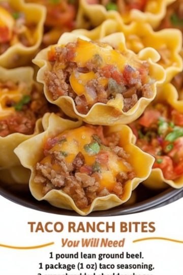 these Taco Ranch Bites deliver bold flavor in every single bite — made with seasoned ground beef, melty cheese, ranch seasoning, and buttery crescent dough. They're irresistible, kid-friendly, and ready in just 30 minutes