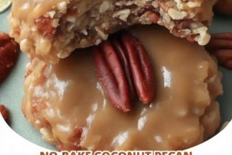 These No-Bake Coconut Pecan Praline Cookies are chewy, buttery, and bursting with toasted coconut and crunchy pecans—all with no baking required