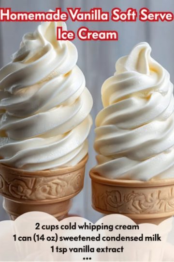 Easy homemade soft serve with just 4 ingredients—no ice cream maker needed!