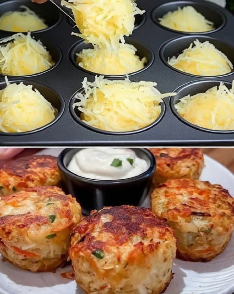 Cheesy Mashed Potato Muffins are a quick and easy potato side dish that transforms leftover mashed potatoes into something delicious and fun