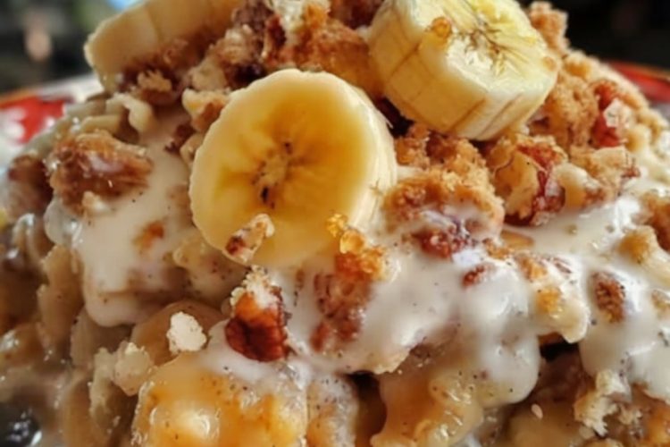 this would definitely be it. Gooey, golden, and irresistibly comforting, this Southern Banana Cobbler disappears within minutes at family gatherings. It's warm, cinnamon-kissed, and perfect served with a generous scoop of vanilla ice cream.