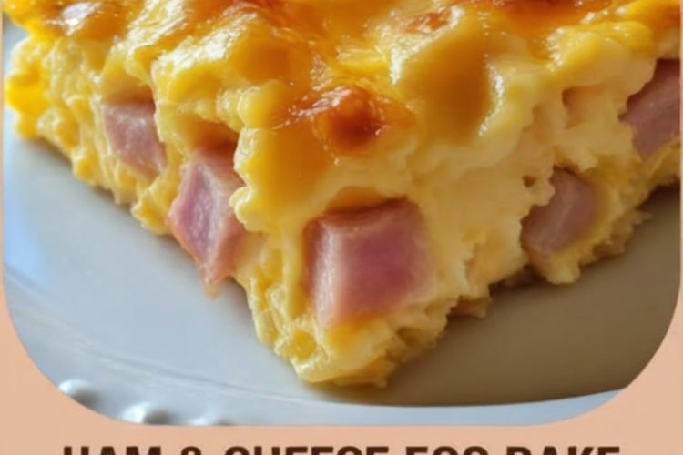 Ham & Cheese Egg Bake . Perfect for busy mornings, lazy weekends, or a cozy brunch with friends, this recipe brings together fluffy eggs, savory ham, and gooey melted cheddar in every bite.