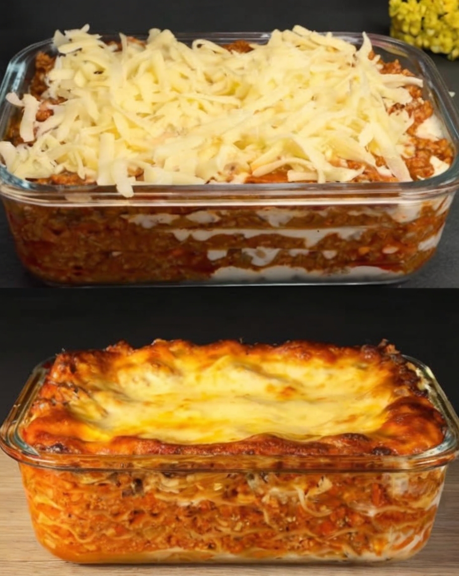 A rich and comforting classic beef lasagna with layers of savory meat sauce, creamy béchamel, and melted mozzarella. Perfect for family dinners or special occasions.