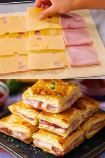 These buttery, flaky ham and cheese puff pastry pockets are perfect for brunch, lunchboxes, or a quick dinner. Customize with your favorite fillings and enjoy!
