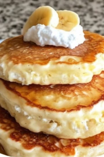 These high-protein aBanana Cottage Cheese Pancakes are incredibly soft and naturally sweet. Perfect for a quick and healthy breakfast or snack!