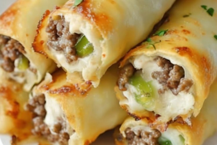Low-carb, high-protein, cheesy roll-ups that deliver all the flavor of a classic Philly cheesesteak without the carbs.