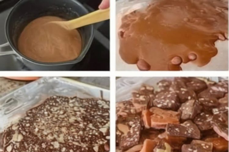 This easy homemade toffee recipe is buttery, crunchy, and topped with chocolate—no candy thermometer required!
