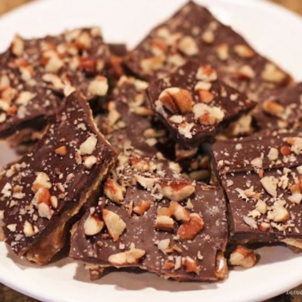 This easy homemade toffee recipe is buttery, crunchy, and topped with chocolate—no candy thermometer required!