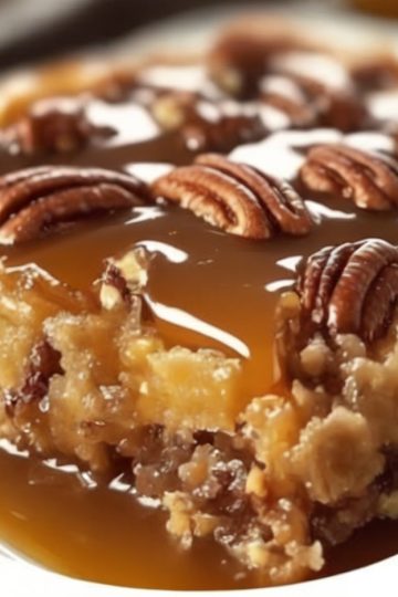 Combining the classic flavors of pecan pie with the simplicity of a dump cake, this easy dessert is perfect for holidays,