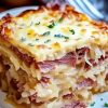 This Easy Reuben Bake combines tender corned beef, tangy sauerkraut, creamy Swiss cheese, and zesty Thousand Island dressing—all baked into a buttery
